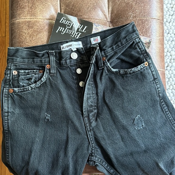 Re/Done Originals Washed Distressed Jeans - Picture 10 of 13